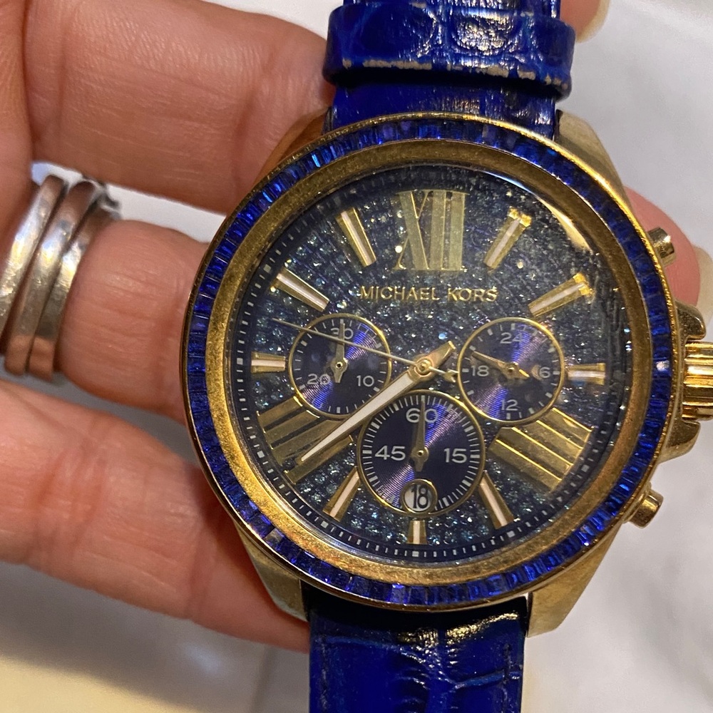 Michael Kors Blue and Gold Watch